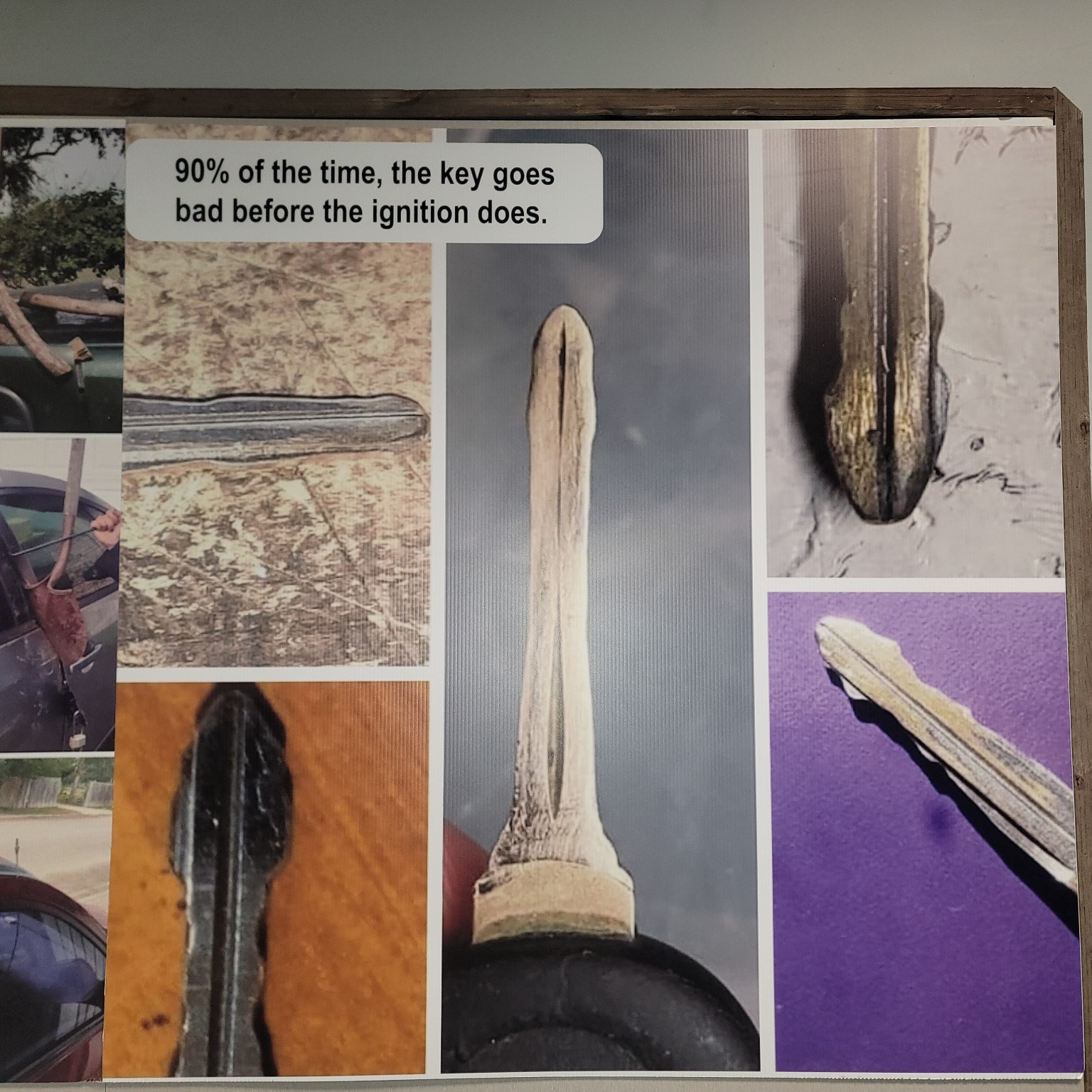 Examples of severely worn automotive keys